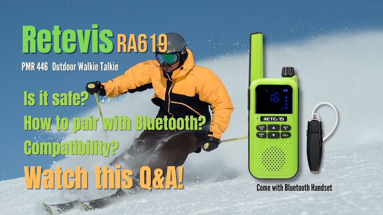 Talkie-Walkie Retevis RA619 Avec Bluetooth Et Casque - 2 Pièces Vert Rechargeables