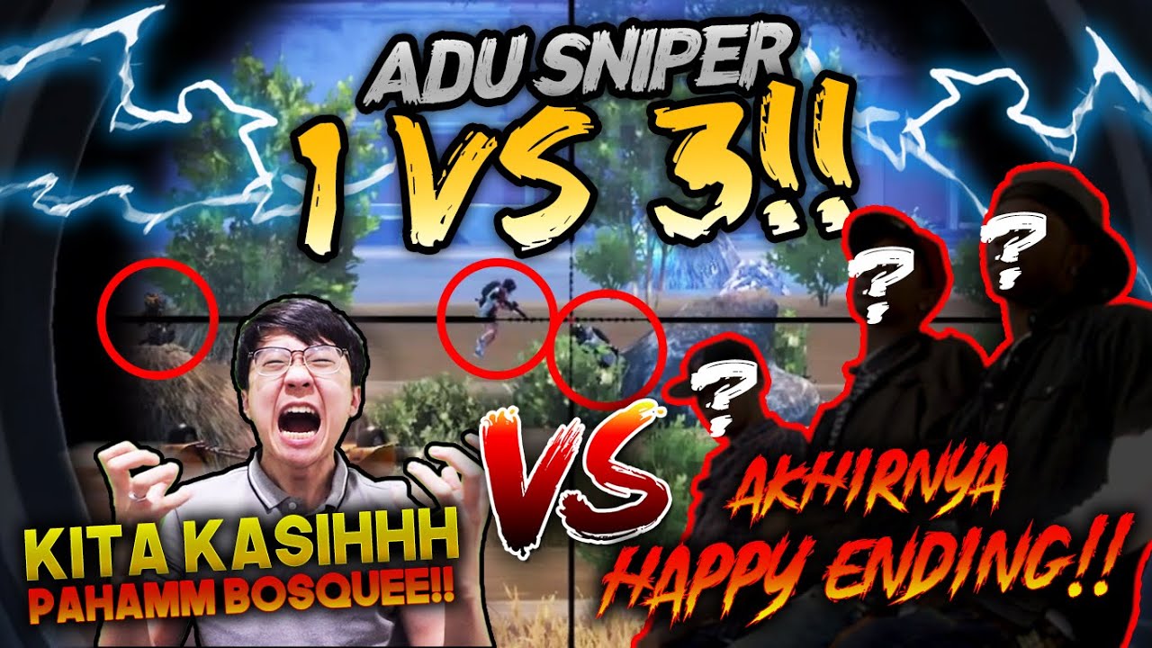 ADU SNIPER 1 VS 3!! AKHIRNYA BISA HAPPY ENDING! TERIMAKASIH TENCENT! | PUBG MOBILE