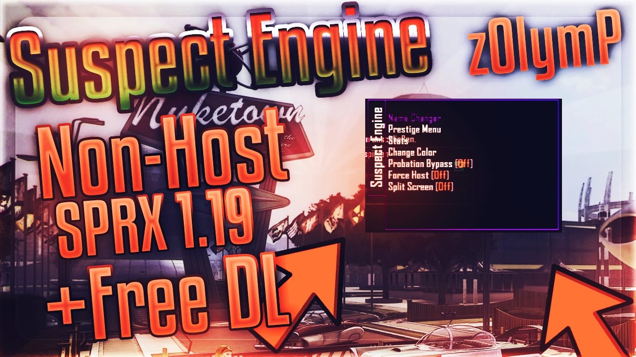 [BO2/1.19] Suspect Engine NonHost SPRX Modmenu +Free Download - YouTube
