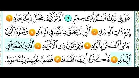 سورة الفجر من ( ٦ الى ١٢ ) مكرر