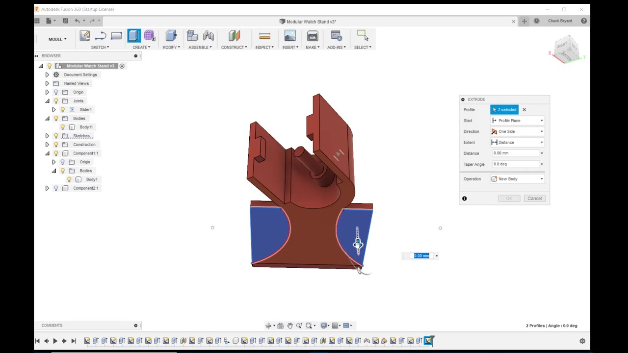 Fusion 360 - Ender 3 - Design and Print a Adjustable, 3D Printed, Watch Stand Part 3 - YouTube fusion-360-ender-3-design-and-print-a-adjustable-3d-printed-watch-stand-part-3-youtube