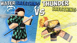 Water Breathing Vs Thunder Breathing Demon Slayer Rpg Roblox - roblox demon slayer retribution thunder breath showcase and location