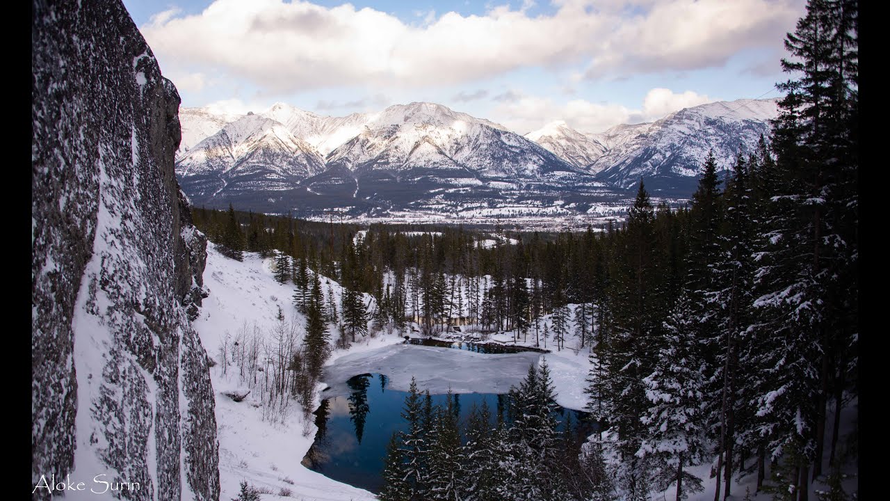 Winter walking around Grassi Lakes, Canmore AB.