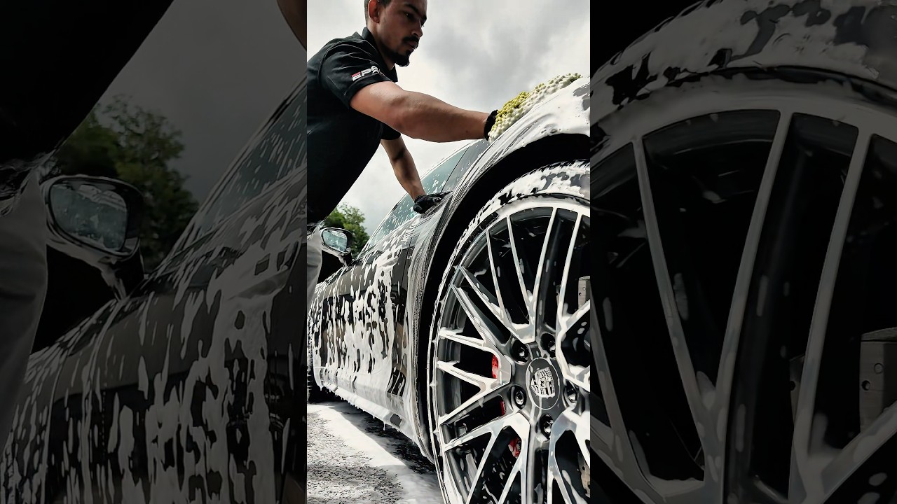 Porsche 911 Carrera 4S in the wash bay before XPEL PPF