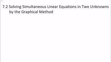 5)  7.2 Solving Simultaneous Linear Equations of Two Unknowns by Graphical  Method Concept
