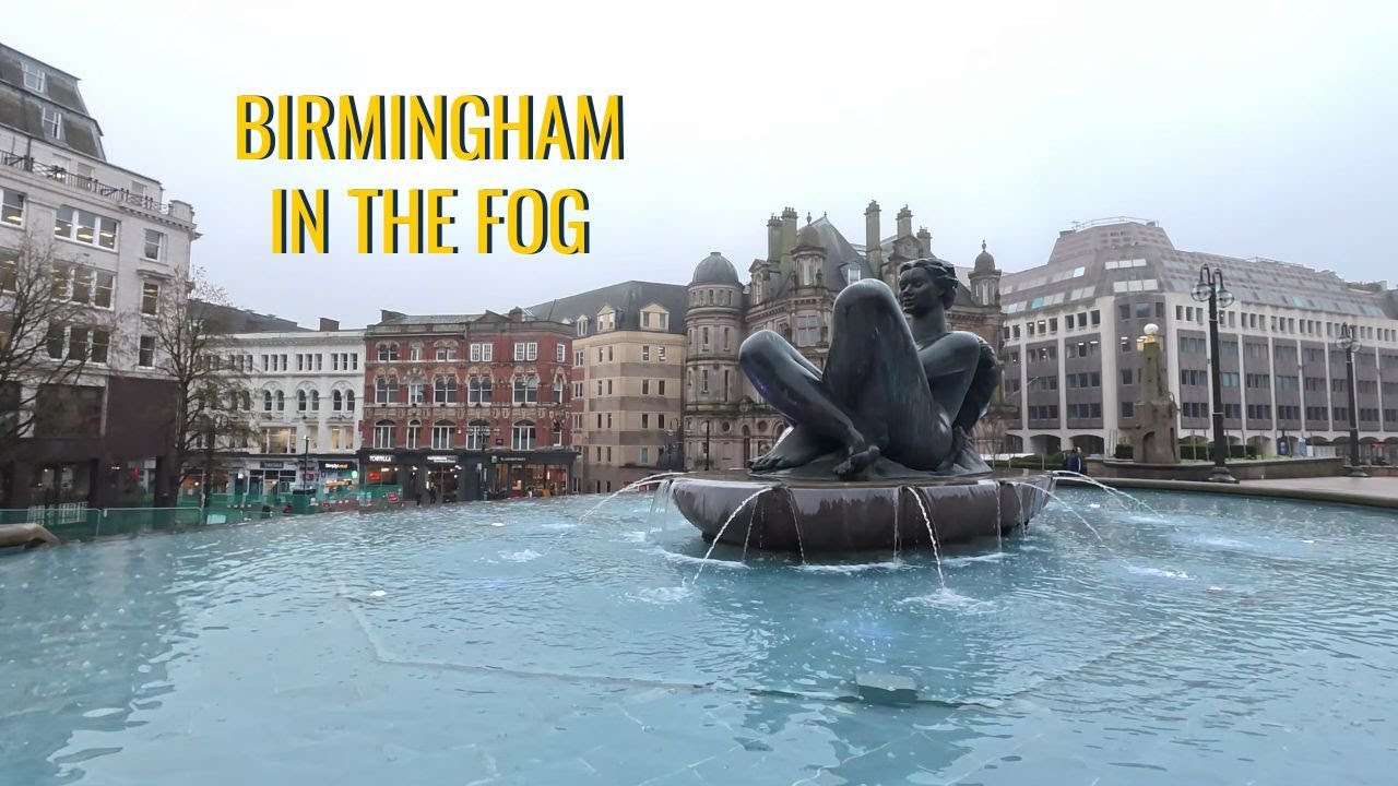 Foggy Birmingham | Peaceful Canal Walk & City Streets | 4K