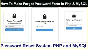 How To Make Forgot Password Form in Php Mysql | HINDI