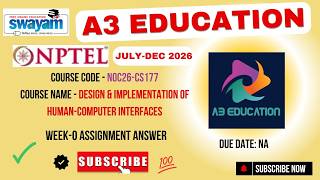 NPTEL Design &amp; Implementation of Human-Computer Interfaces Week 0 Assignment Answers | noc26-cs177