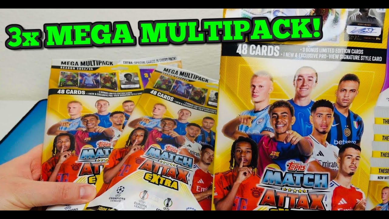 3x Mega Multipack 24-25 TOPPS MATCH ATTAX Extra vs MATCH ATTAX! Fotbalové kartičky! Unboxing