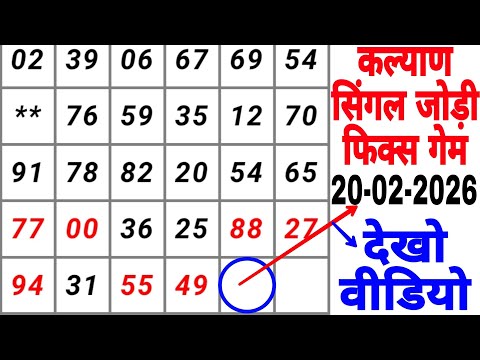 20-02-2026 Kalyan Matka | Today’s Jodi Number | MATKAGAMES