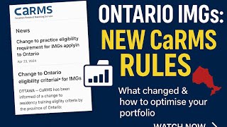 New CaRMS 2025 Rules for Ontario IMGs: What Changed & How to Prepare Your Portfolio