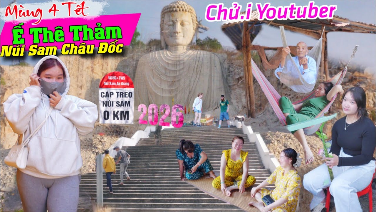 Ế thê thảm mùng 4 tết dân kêu khổ nói ra điều này đường đi bộ lên đỉnh núi sam châu đốc