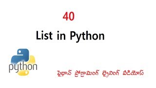 List in Python | What is List in Python | VLR Training Class 40