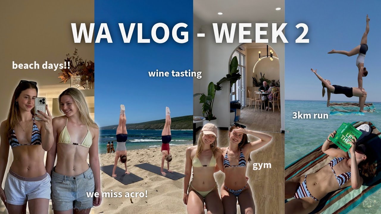 WA VLOG | week 2 ~ wine tasting, beach, acro, run??? 🍇🤸‍♀️☀️🏃‍♀️