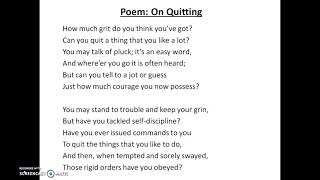 Class 8 English Chapter- 6 On Quitting