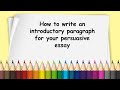 How to write a persuasive essay introduction example вЂ“ idntitdeltacesxanikarerecto Babylon. How to write