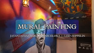 Jayanta Hazarika Mural Painting Barcelona And Led-Zeppelin Logo Art Mithuraj Borah Art