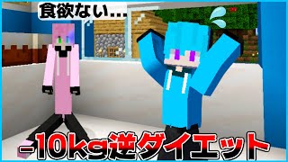 痩せすぎた友達を太らせろ！？ 😰 3日間で劇的10kg逆ダイエットしてみた結果www【マインクラフト・まいくら】【まひてる】