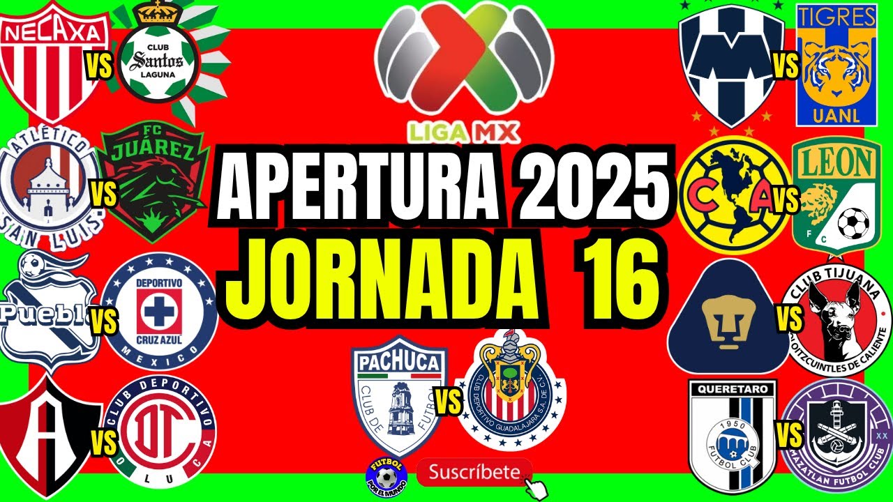 🔴🔵    LIGA  MX   -   JORNADA  16   🔴🔵