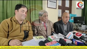 CU Sgr VC & Kashmir Advanced Scientific Research Centre Head Dr Shahzad Asim addressed media