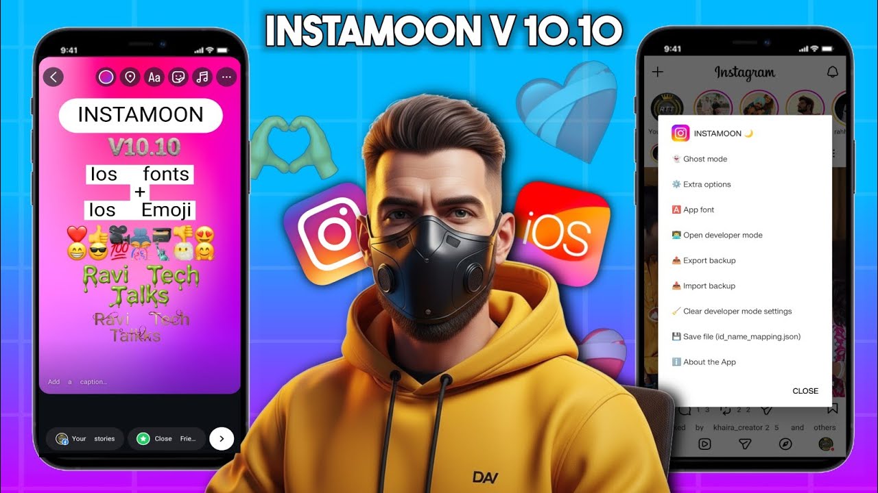 InstaMoon v10.1 64 bit iOS Instagram on Android | New Font Effects + iOS Emojis | Ravi Tech Talks 