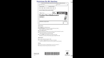 Edexcel - iGCSE - Further Pure Mathematics - Paper 1 - January 2022 - Solutions By Mr Harding