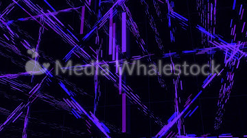 Abstract moving neon purple lines on black background, seamless loop. Animation. Hypnotic straight