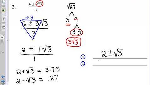 Quadratic Formula with Exact and Approximate Answers