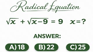 Radical Equation Only 5 Can Solve For X