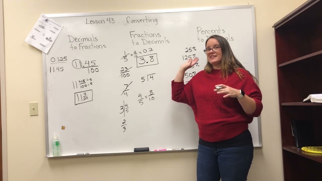 Converting Decimals, Fractions and Percents (L43) - YouTube