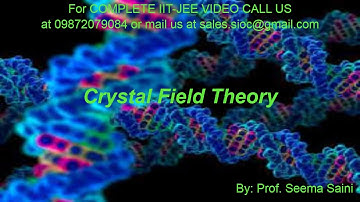 IIT JEE | CHEMISTRY | COORDINATION COMPOUNDS | CRYSTAL FIELD THEORY  | BY: PROF. SEEMA SAINI