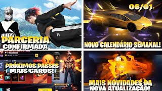 URGENTE! PASSES MAIS CAROS, NOVA PARCERIA COM A PUMA, CALENDÁRIO SEMANAL, OB43, NOVIDADES FREE FIRE