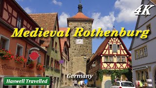 Rothenburg ob der Tauber, Medieval Walled Old Town  Germany 4K Travel Video