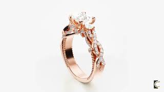 Princess rose gold ring animation