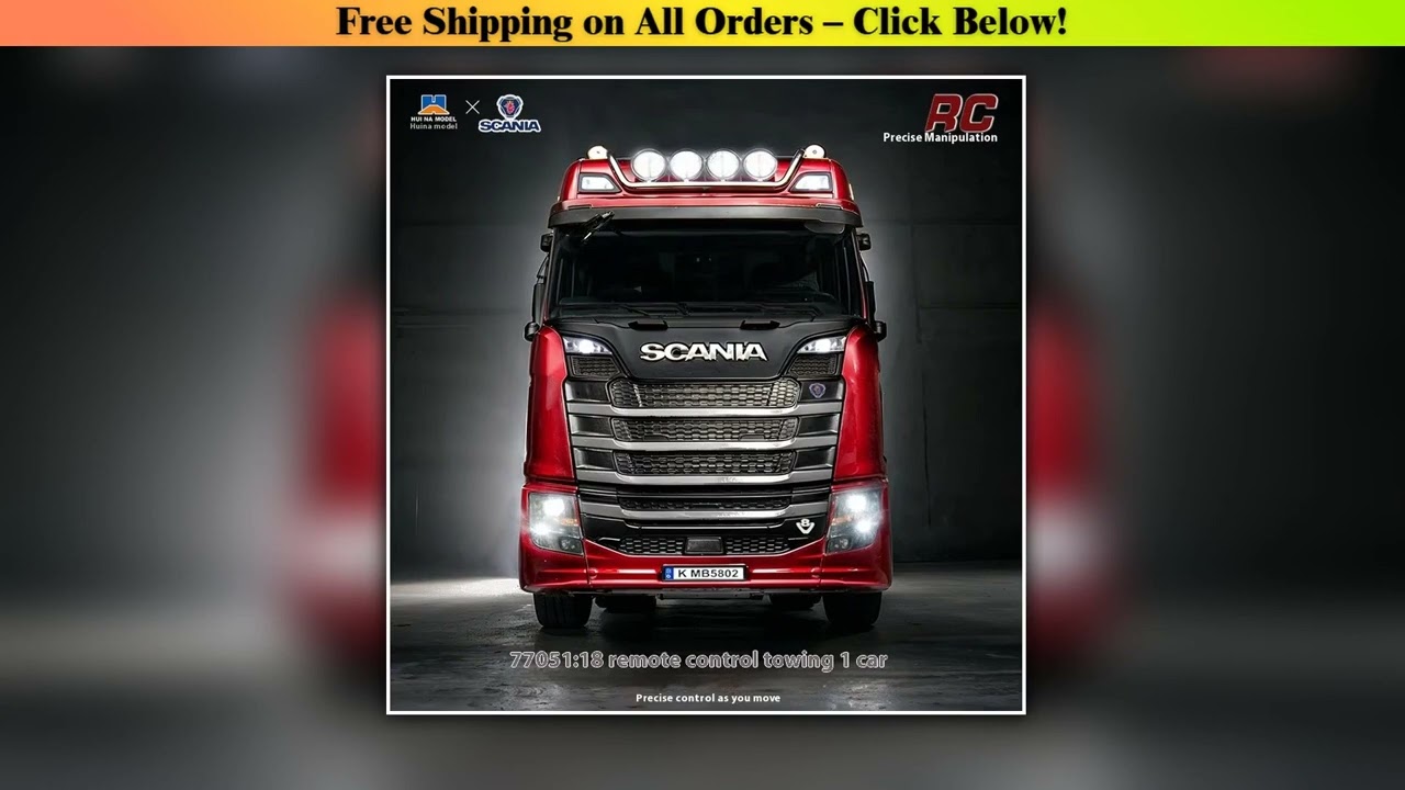 Huina 1501 2025 New Scania Remote Control Heavy Truck Trailer Model Traction Car Advanced High end