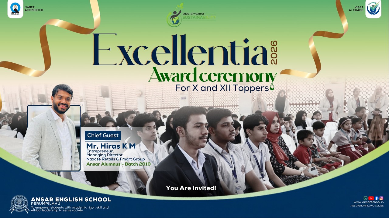 Excellentia 2026 Award Ceremony LIVE | Honoring Class X & XII Achievers | Ansar English School