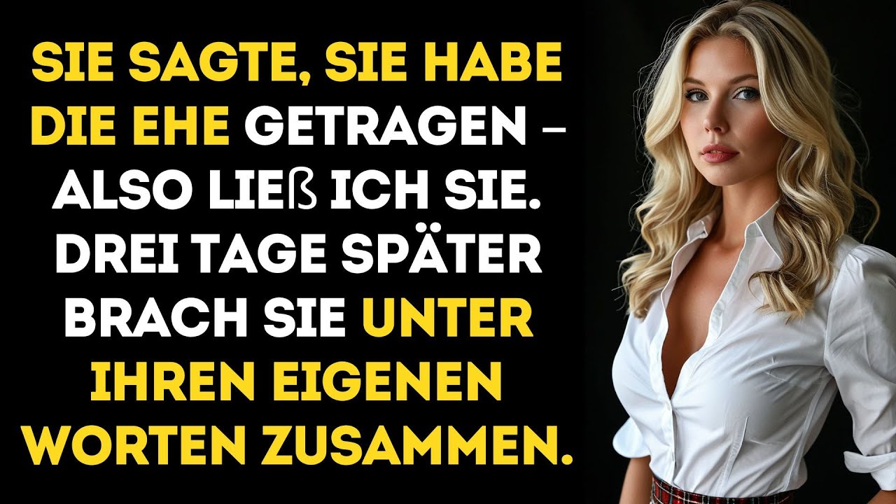 Sie BEHAUPTETE, sie hätte UNS GETRAGEN – bis ich ZURÜCKTRAT und ihre eigenen WORTE sie ZERQUETSCHTEN