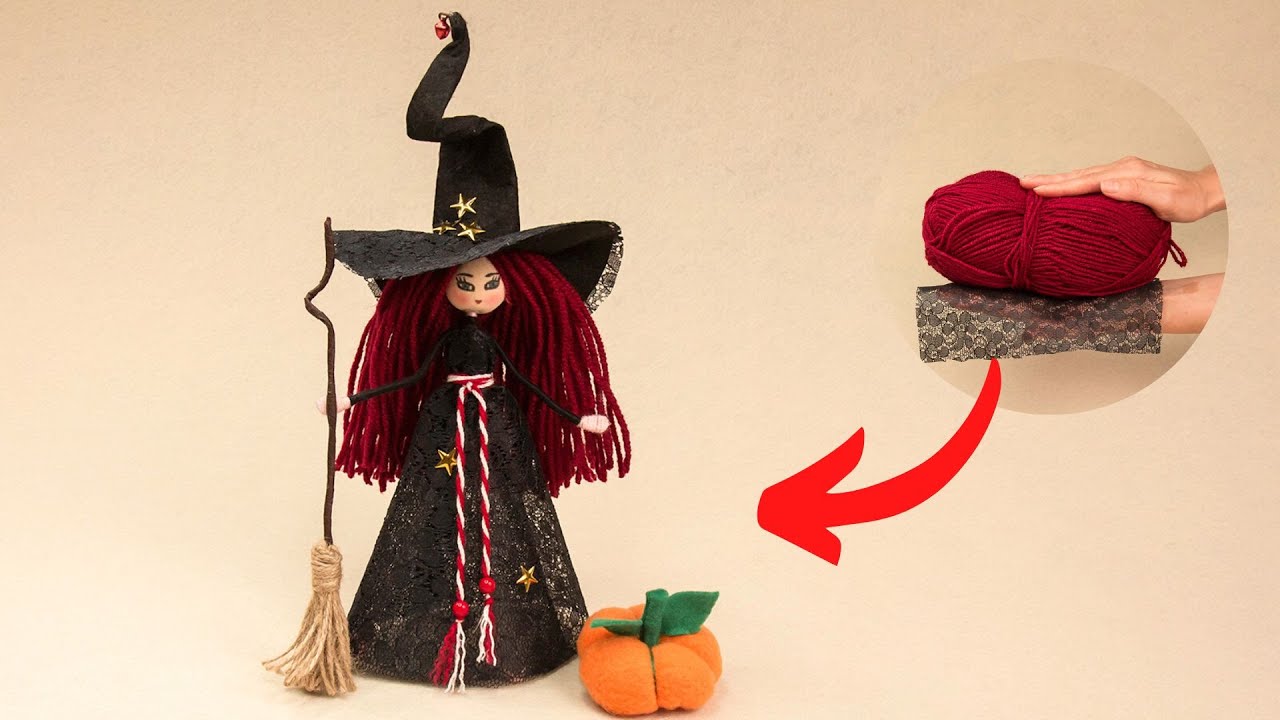 How to make a cute DIY witch doll - an original idea for a gift! - YouTube