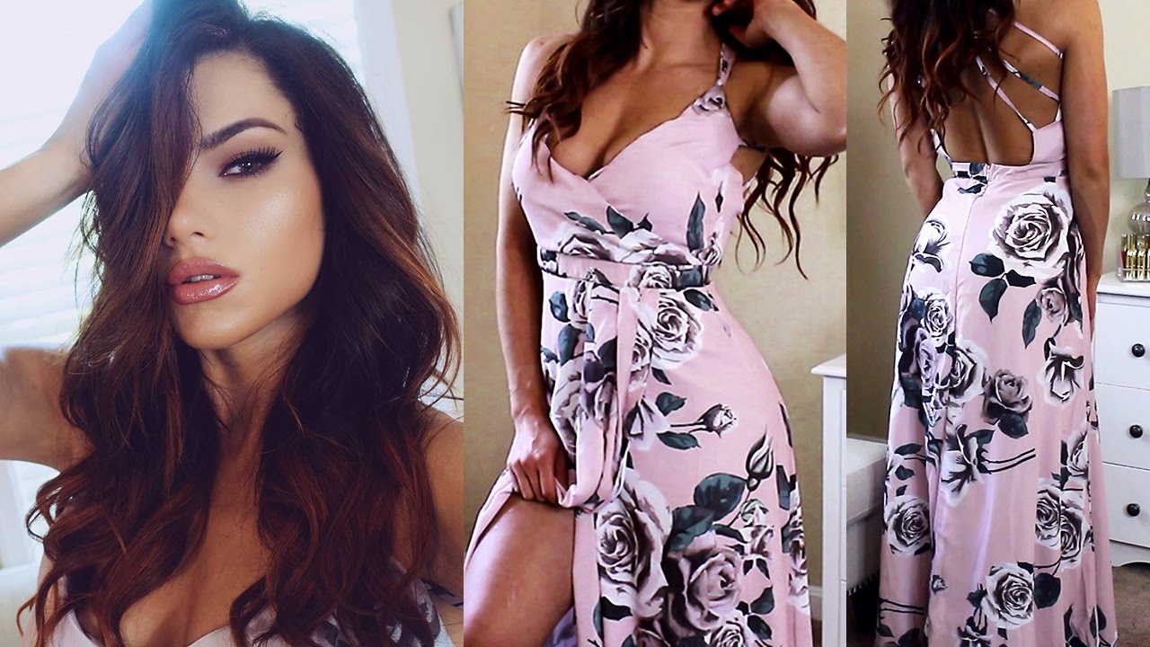 GET READY WITH ME | SPRING DRESS OUTFIT + GO TO MAKEUP & HAIR!
