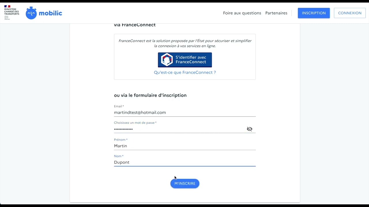 Tuto gestionnaire - S'inscrire sur Mobilic