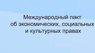 Международный пакт об экономических, социальных и культурных правах