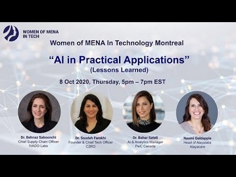 Women of MENA in Technology Montreal, Oct 2020, "AI Practical Applications"