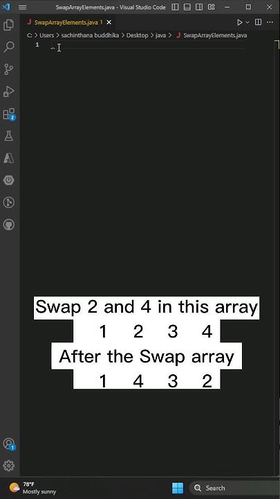Swap the elements in Array using java#java #code #shorts #swap #array ...