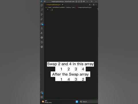 Swap the elements in Array using java#java #code #shorts #swap #array ...