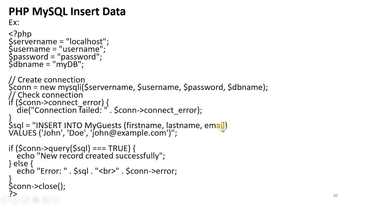 PHP Database connection using MYSQL - YouTube