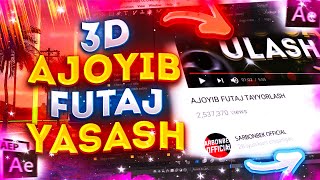 ►Ajoyib Obuna Va Layk Futajini Tayyorlash ||🔥 After Effects da 3D Futaj Yasash