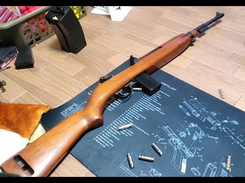 マルシン　M1カービンライフル　エアコッキング マルシン] US M1カービン 木製ストック エアコッキング サビあり動作