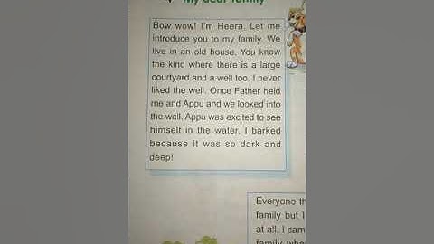 Class 1 Moral Science Chapter 4 My Dear Family Part-1