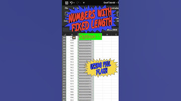 Number with fixed length | 10 digit number formula in excel? #excel