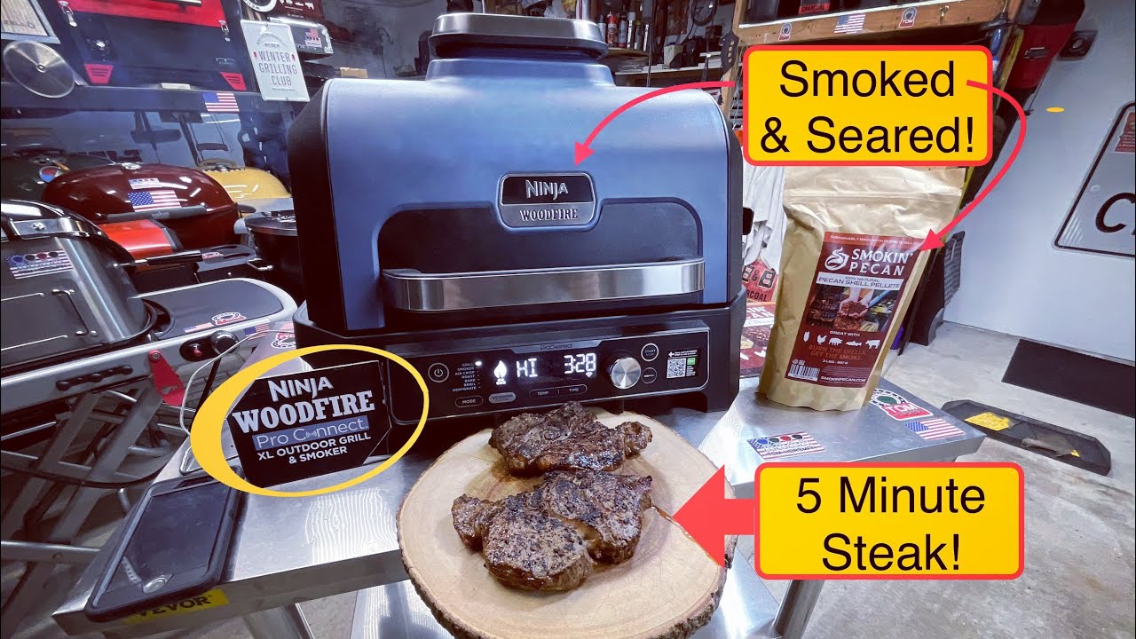 How To Smoke and Sear Steaks in 5 Minutes! / Ninja WoodFire Smoker